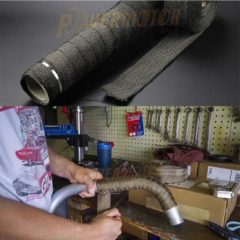 Cinta térmica para silenciador de sistemas de escape de motocicletas, envoltura de escape de 5 cm, 5 m, 10 m, 15 m, para pitbike, enduro, motocross, tuning, carreras, pieza modificada