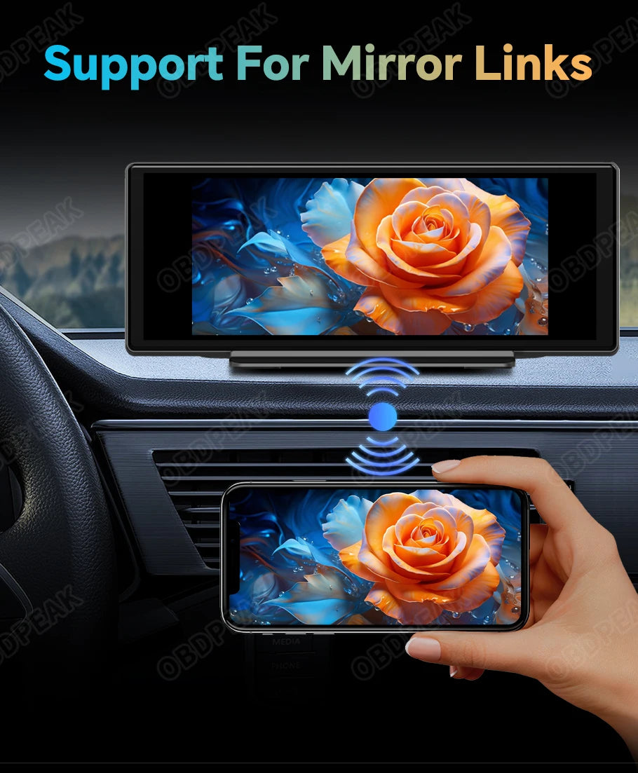 K50 Ai Screen 4G Android 13 Dash Cam CarPlay & Android Auto Car DVR GPS Bluetooth AUX FM Rearview Mirror Video Recorder