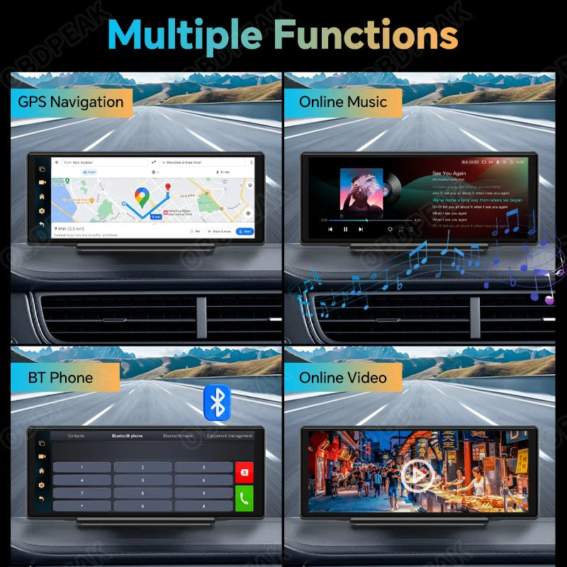 K50 Ai Screen 4G Android 13 Dash Cam CarPlay & Android Auto Car DVR GPS Bluetooth AUX FM Rearview Mirror Video Recorder