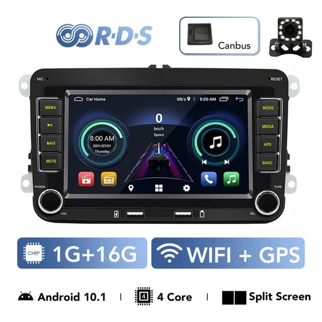 2 Din Car Stereo Radio Android13 Car Multimedia Player GPS WiFi Carplay For Volkswagen Skoda Octavia golf 5 6 Touran Passat Polo