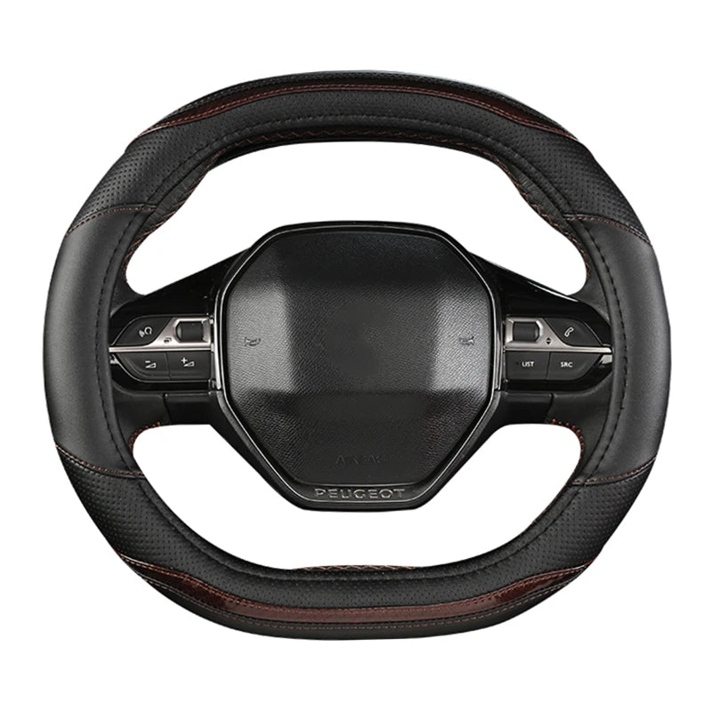 For Peugeot 3008 4008 5008 Car Steering Wheel Cover Carbon Fibre + PU Leather Auto Accessories interior Coche