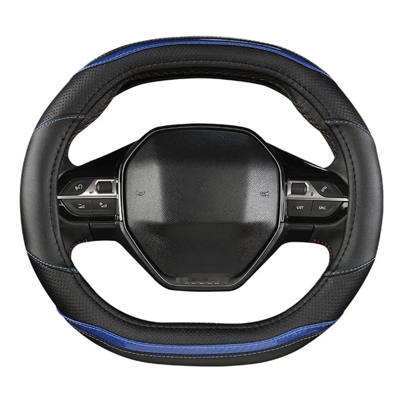 For Peugeot 3008 4008 5008 Car Steering Wheel Cover Carbon Fibre + PU Leather Auto Accessories interior Coche