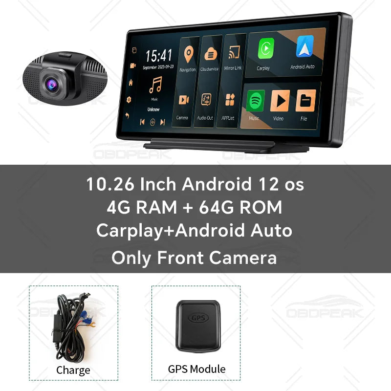 K50 Ai Screen 4G Android 13 Dash Cam CarPlay & Android Auto Car DVR GPS Bluetooth AUX FM Rearview Mirror Video Recorder