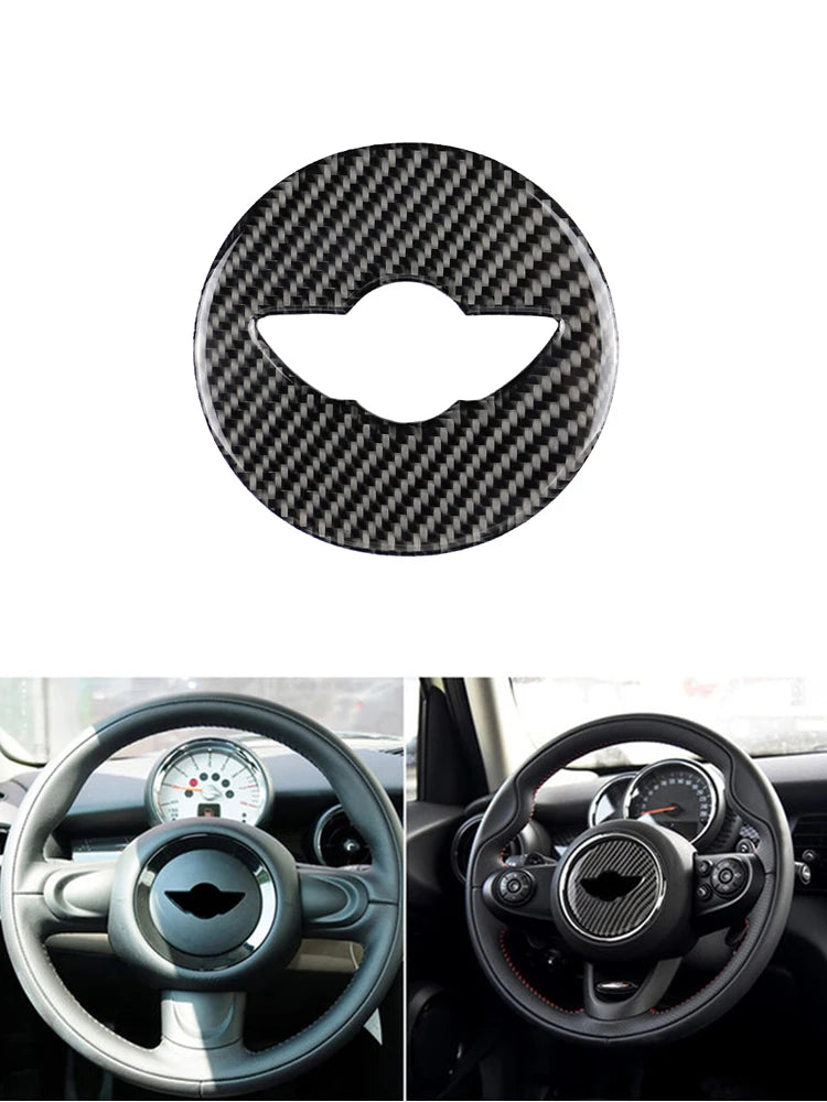 Steering Wheel Stickers For Mini Cooper Accessories Countryman F60 F55 F56 Carbon Fiber Car Sticker Accesorios Para El Coche