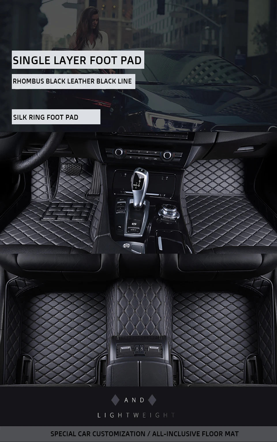 KAHOOL Custom Car Floor Mats For Audi A4 Saloon B8 B9 Auto Carpets Foot Coche Accessorie