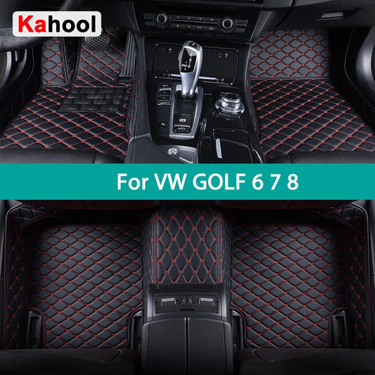 KAHOOL Custom Car Floor Mats For VW GOLF 6 7 8 Auto Carpets Foot Coche Accessorie