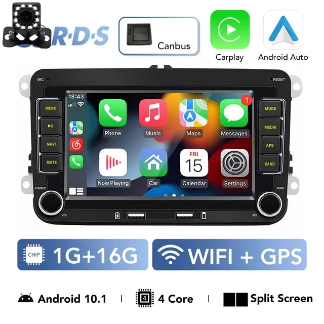 2 Din Car Stereo Radio Android13 Car Multimedia Player GPS WiFi Carplay For Volkswagen Skoda Octavia golf 5 6 Touran Passat Polo