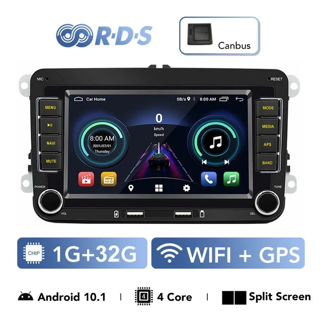 2 Din Car Stereo Radio Android13 Car Multimedia Player GPS WiFi Carplay For Volkswagen Skoda Octavia golf 5 6 Touran Passat Polo