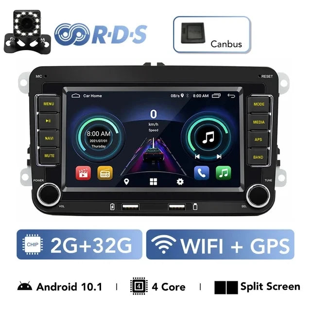 2 Din Car Stereo Radio Android13 Car Multimedia Player GPS WiFi Carplay For Volkswagen Skoda Octavia golf 5 6 Touran Passat Polo