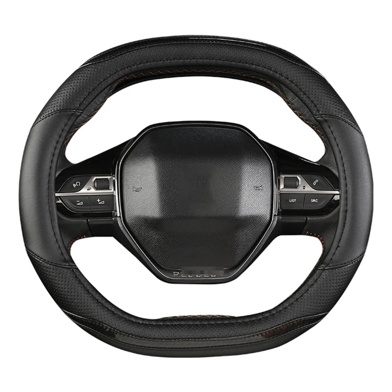 For Peugeot 3008 4008 5008 Car Steering Wheel Cover Carbon Fibre + PU Leather Auto Accessories interior Coche