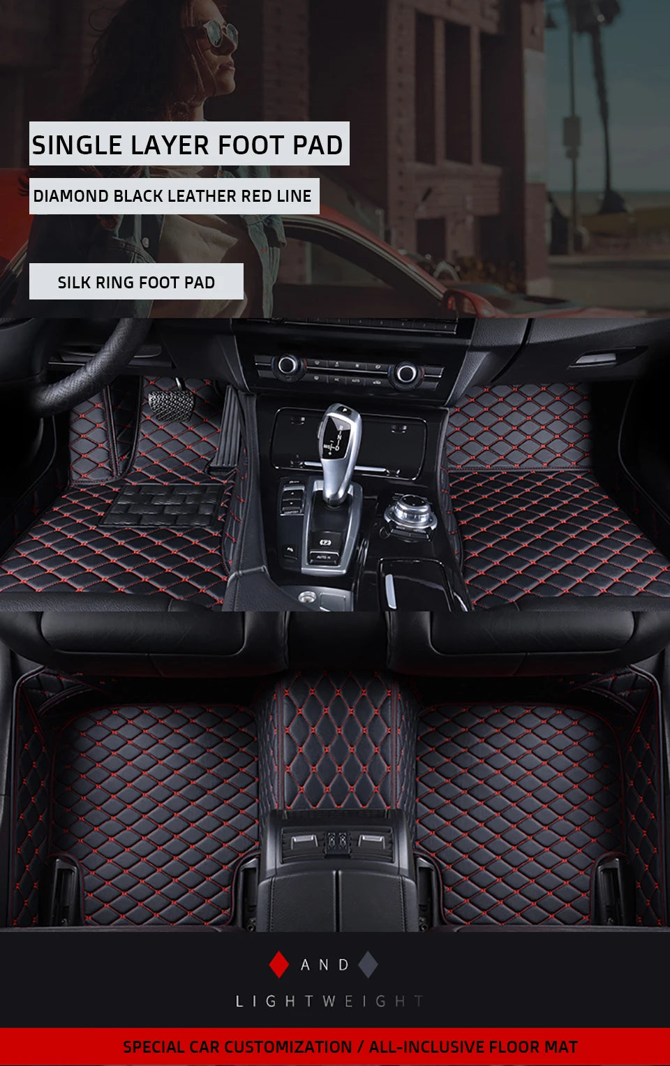 KAHOOL Custom Car Floor Mats For Audi A4 Saloon B8 B9 Auto Carpets Foot Coche Accessorie